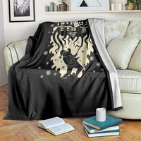Funny Stranger Christmas Throw Blanket Heavy Metal Santa Upside Down - Wonder Print Shop