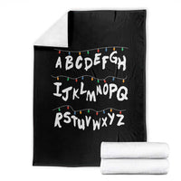 Funny Stranger Christmas Throw Blanket Alphabet Xmas Lights - Wonder Print Shop