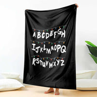 Funny Stranger Christmas Throw Blanket Alphabet Xmas Lights - Wonder Print Shop