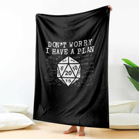 Funny RPG Gamer Dont Worry I Have A Plan Throw Blanket D20 Tabletop - Wonder Print Shop