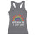 Funny Valentine's Day LGBT Racerback Tank Top Love You In A Gay Way Rainbow Hearts