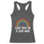 Funny Valentine's Day LGBT Racerback Tank Top Love You In A Gay Way Rainbow Hearts