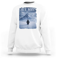Nihilist Penguin But Why Sweatshirt Snow Mountains Motivational Penguin Meme
