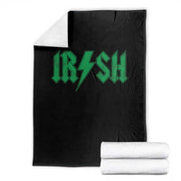 Funny Irish Rocker St Patrickss Day Lightning Bolt Rock and Roll Throw Blanket
