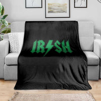 Funny Irish Rocker St Patrickss Day Lightning Bolt Rock and Roll Throw Blanket