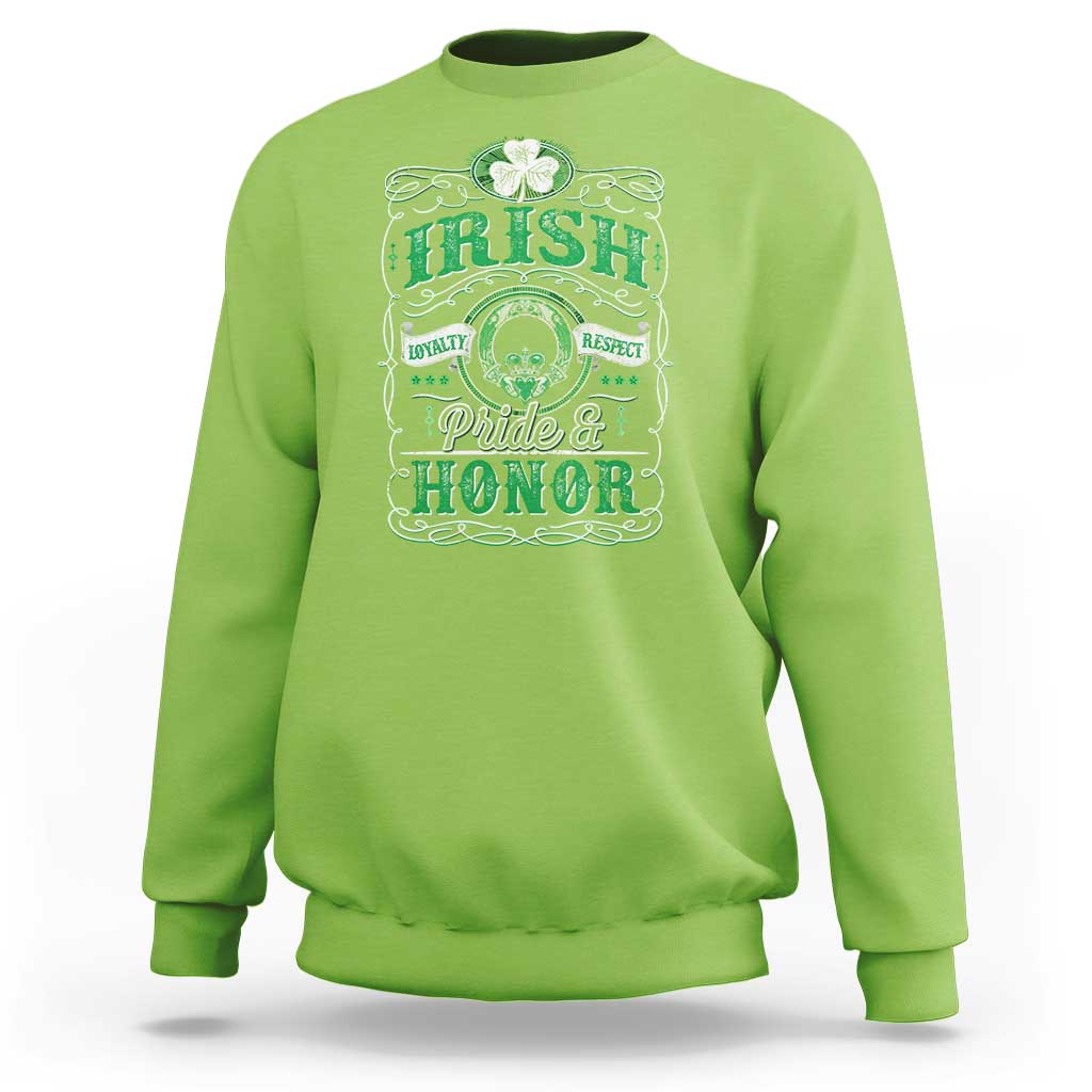 Vintage Irish Pride And Honor St Patricks Day Sweatshirt