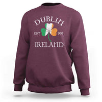 Dublin Ireland Est 988 Sweatshirt St Patricks Day Shamrock Leaf