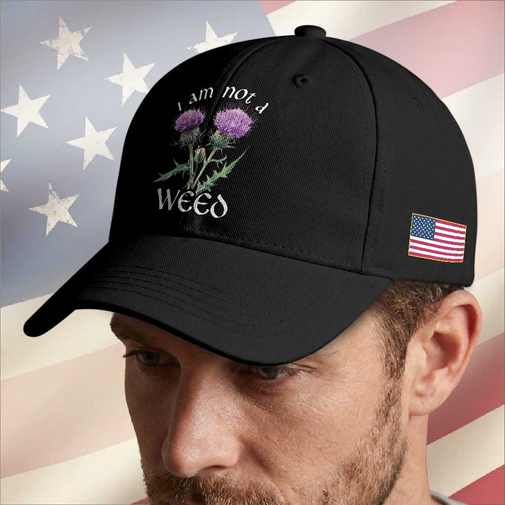 Funny Scottish Thistle I Am Not A Weed Baseball Cap