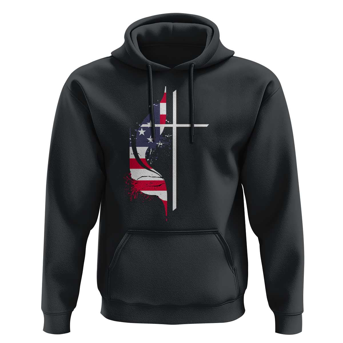 4th Of July Hoodie Christian Faith USA Flag Cross - Wonder Print Shop