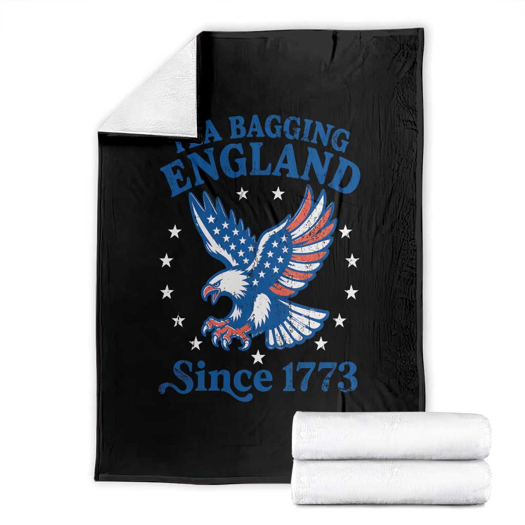 Tea Bagging England Since 1773 Throw Blanket Patriotic Eagle 4th of July