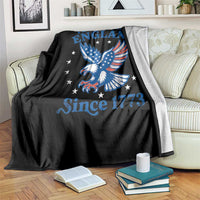 Tea Bagging England Since 1773 Throw Blanket Patriotic Eagle 4th of July
