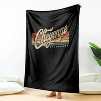 Cheyenne Wyoming Pride Retro Vintage WY State Throw Blanket