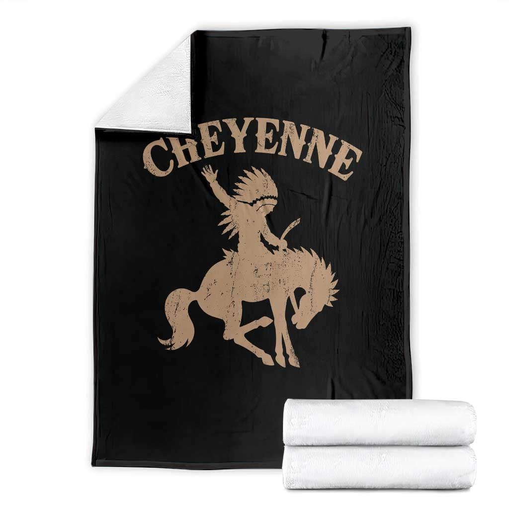 Cheyenne State Native American Cowboy Rodeo Throw Blanket