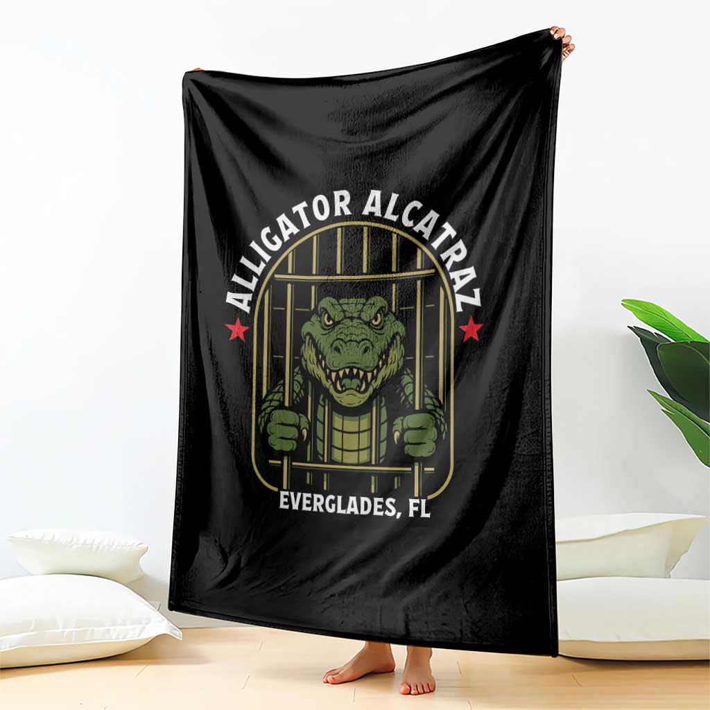 Funny Aligator Alcatraz Everglades Throw Blanket Alligator Prison Alligatraz Meme - Wonder Print Shop
