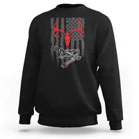 Deer Skull Compound Bow Hunting Archery American Flag Sweatshirt