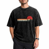 Archery Bow Hunter Washed Cotton T-Shirt Deer Mule Elk Retro Bow Hunting