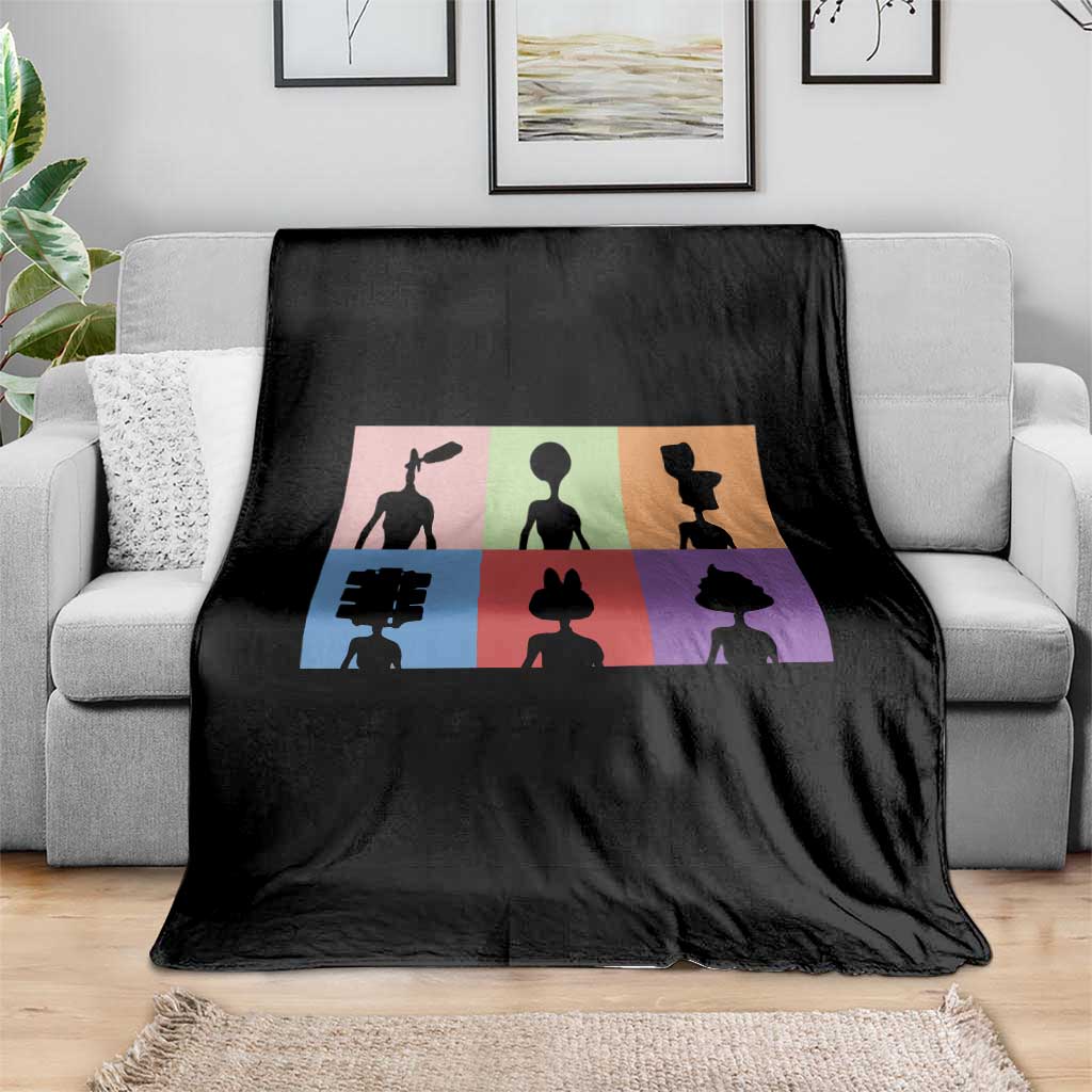 Funny Siren Head Throw Blanket Supernatural Cryptid Horror Monster - Wonder Print Shop
