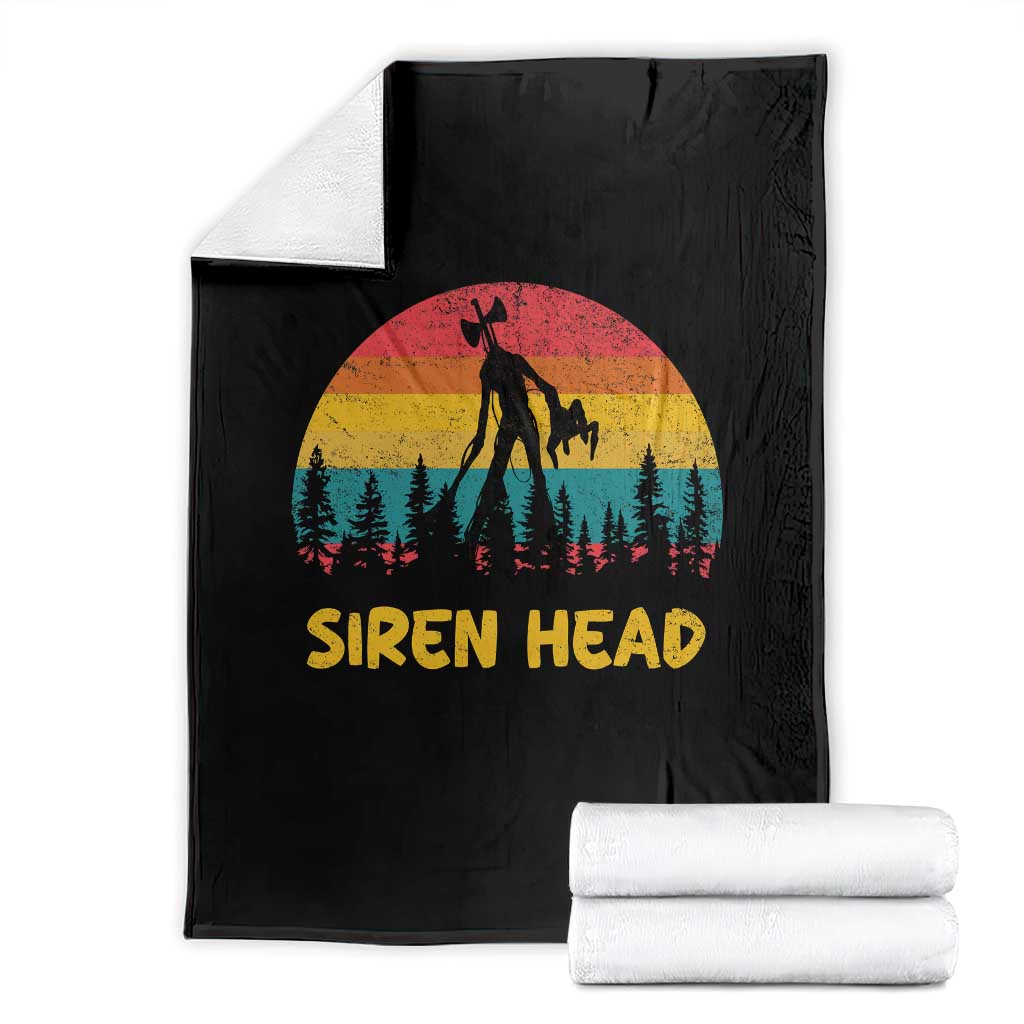 Siren Head Throw Blanket Retro Supernatural Cryptid Horror Monster - Wonder Print Shop