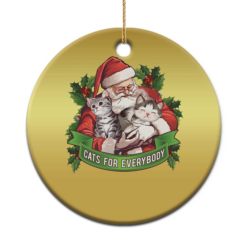 Xmas Cats Owner Christmas Ornament Cats For Everybody Vintage Santa Mistletoe - Wonder Print Shop