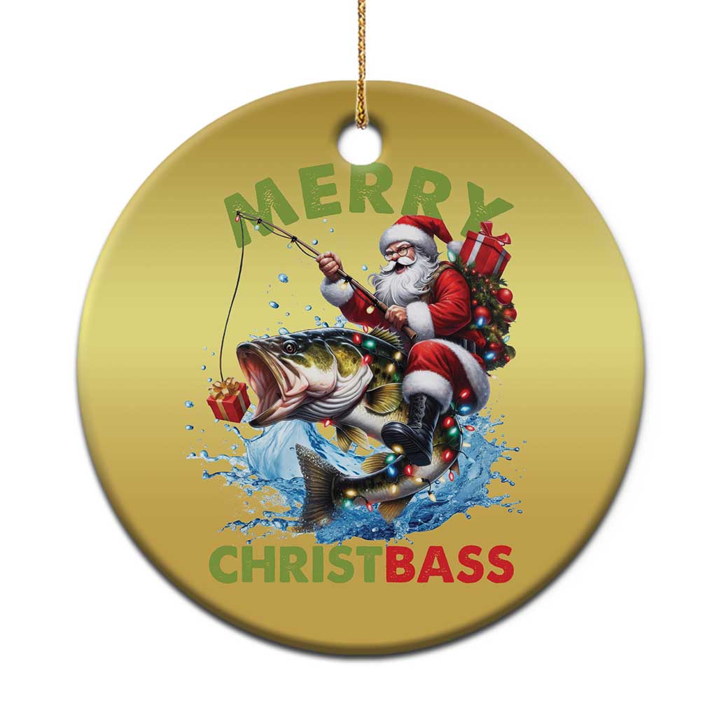 Funny Xmas Fishing Christmas Ornament Merry Christbass Santa Xmas Tree - Wonder Print Shop