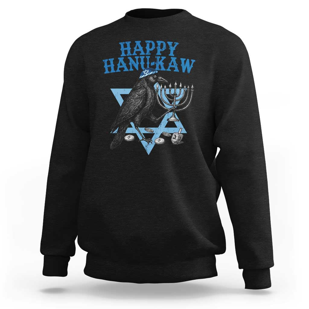 Funny Hanukkah Crow Sweatshirt Happy Hanukaw Jewish Holiday Chanukah Menorah - Wonder Print Shop