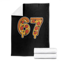 Funny 67 Pizza Lover Throw Blanket Six Seven Gen Alpha Slang - Wonder Print Shop