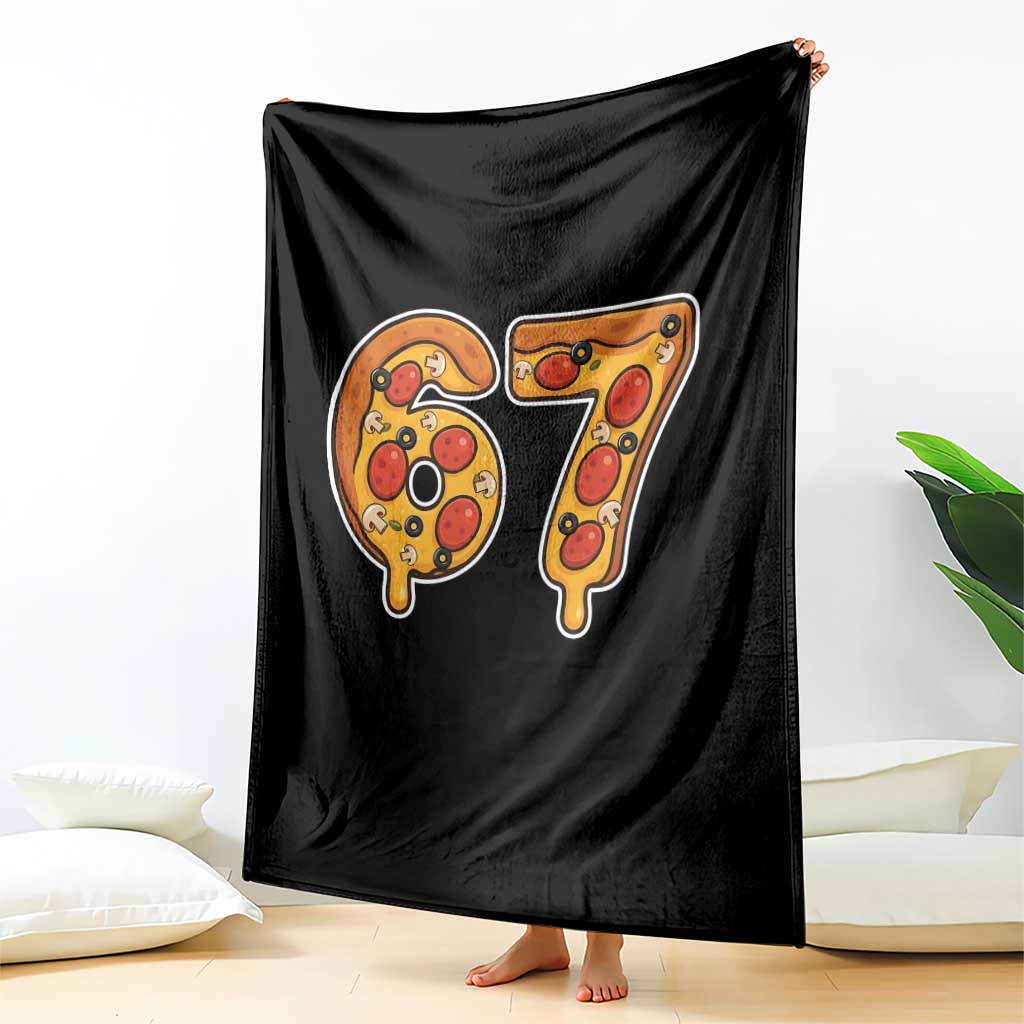 Funny 67 Pizza Lover Throw Blanket Six Seven Gen Alpha Slang - Wonder Print Shop