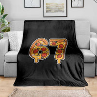 Funny 67 Pizza Lover Throw Blanket Six Seven Gen Alpha Slang - Wonder Print Shop