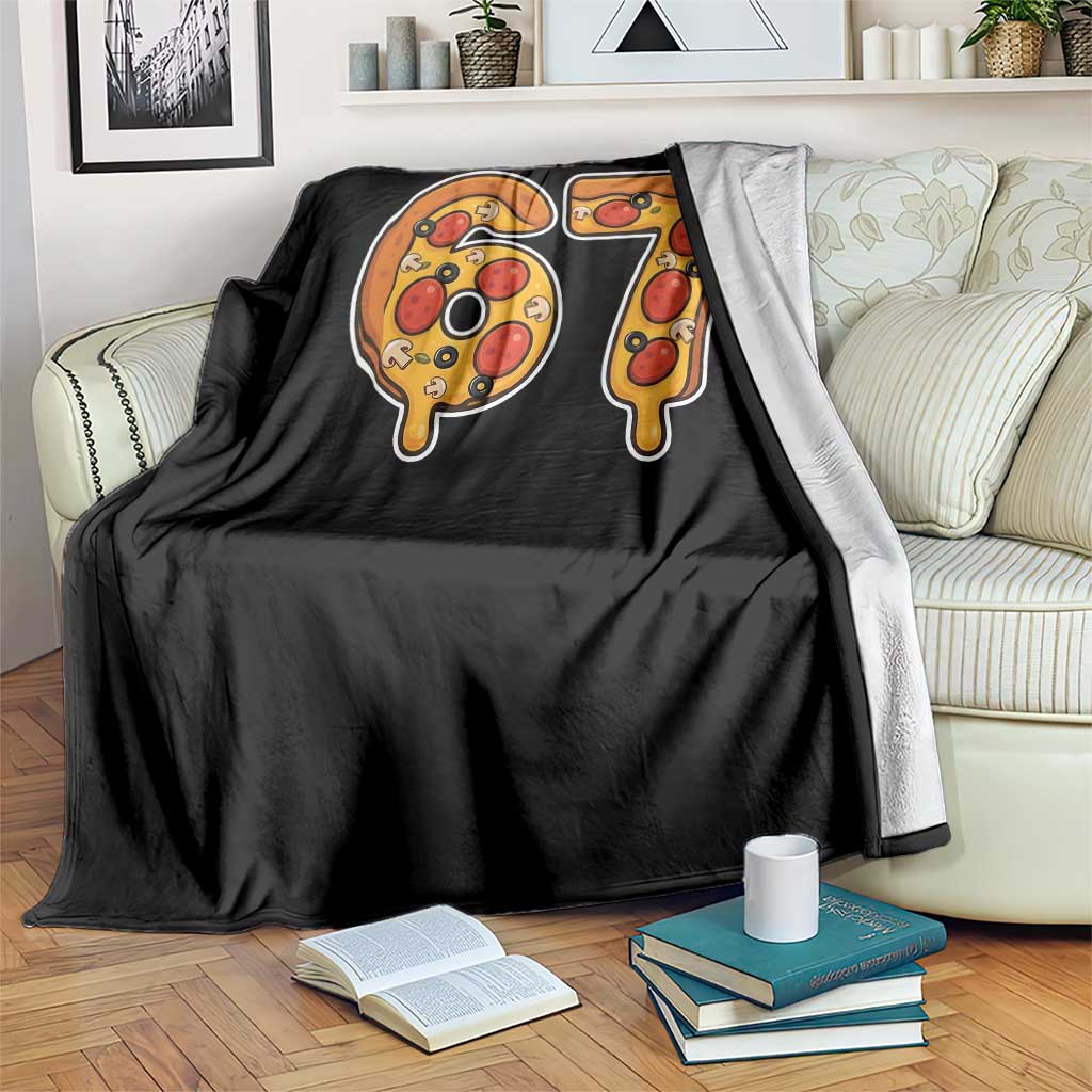 Funny 67 Pizza Lover Throw Blanket Six Seven Gen Alpha Slang - Wonder Print Shop