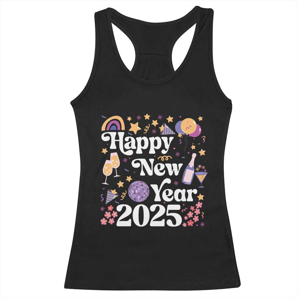 Happy New Year 2025 Racerback Tank Top Cute New Year's Eve Party