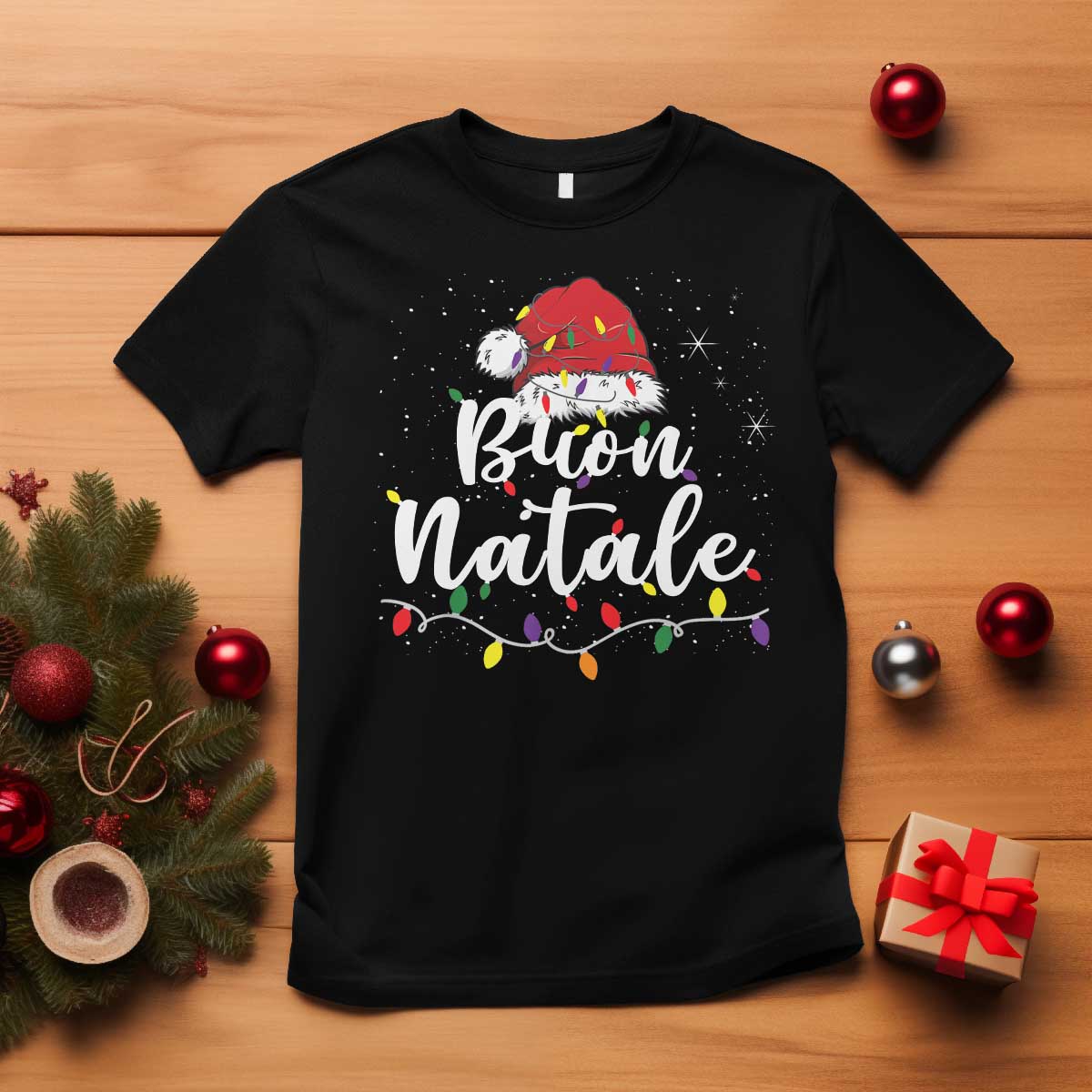 Funny Buon Natale T Shirt Italian Christmas Italy Pride Santa Hat - Wonder Print Shop