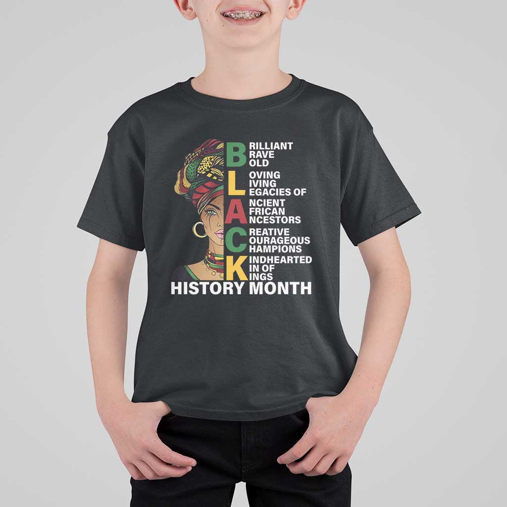 Black History Month Brilliant Brave Bold T Shirt For Kid African American Pride