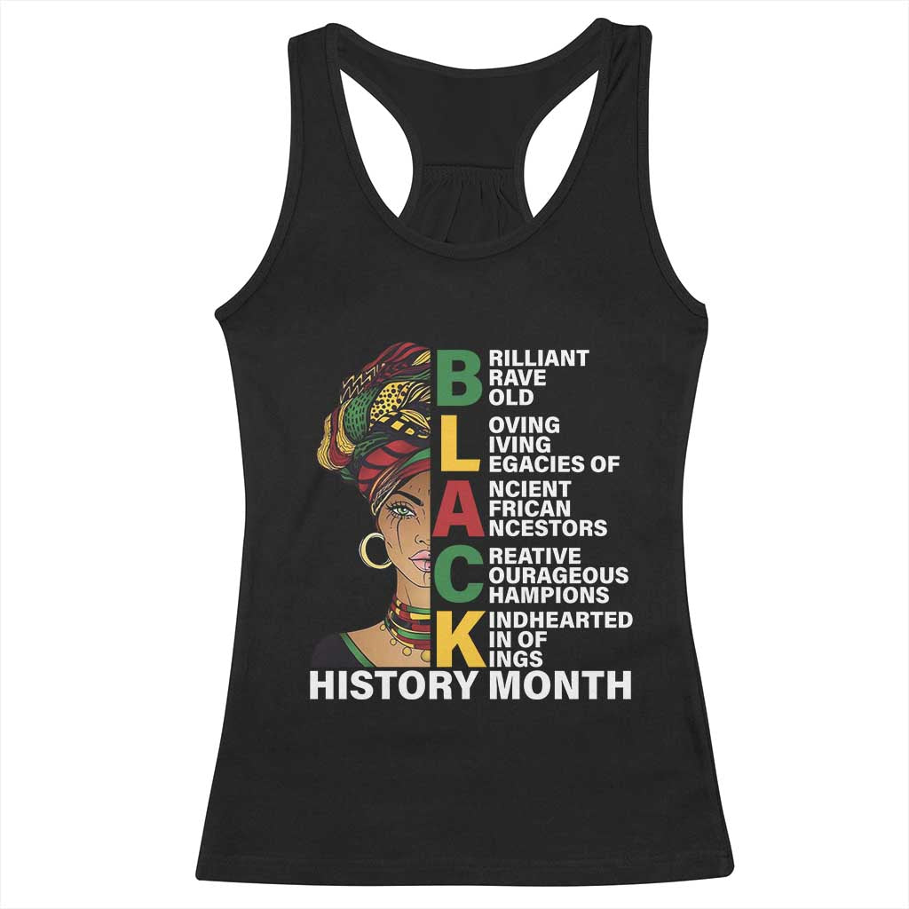 Black History Month Brilliant Brave Bold Racerback Tank Top African American Pride