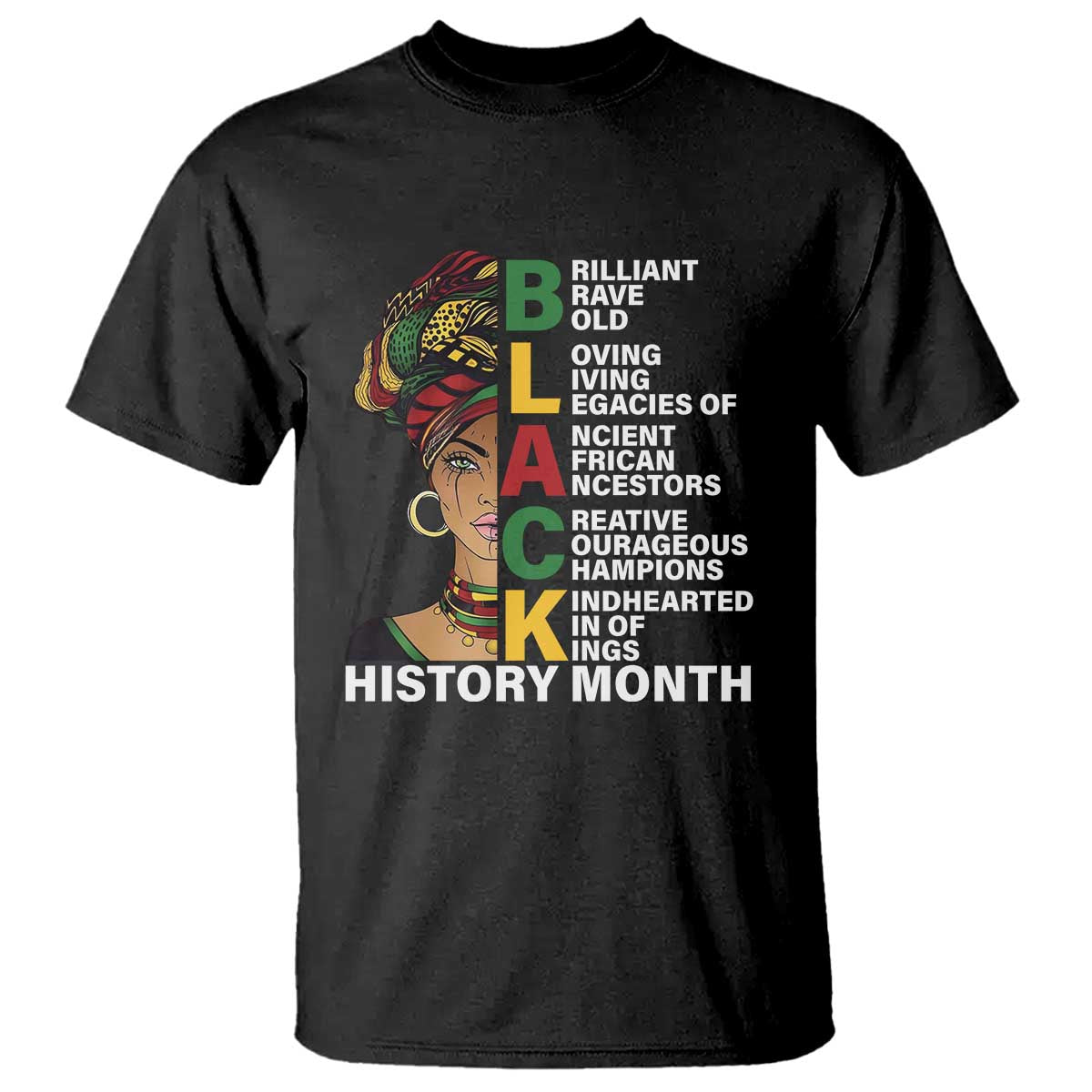 Black History Month Brilliant Brave Bold T Shirt African American Pride