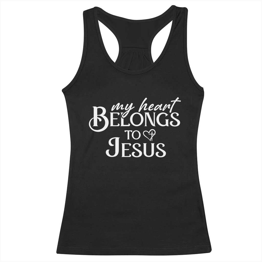 My Heart Belongs To Jesus Racerback Tank Top Christian Religious God Valentine's Day