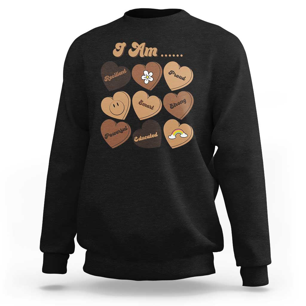 African American Proud Black History Month Sweatshirt Melanin Hearts