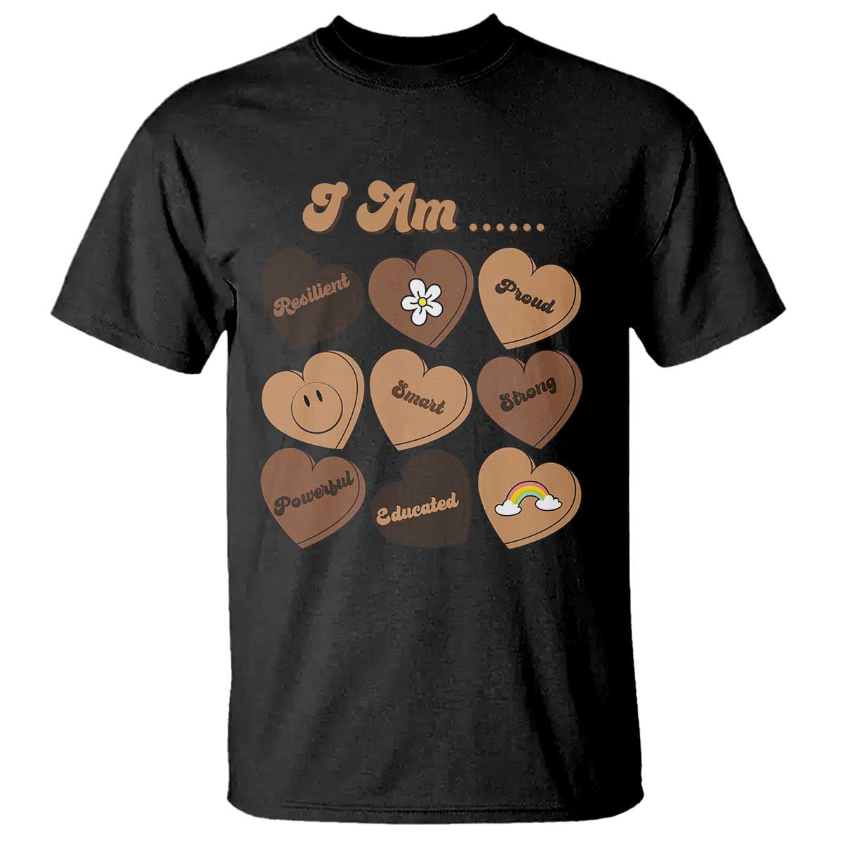 African American Proud Black History Month T Shirt Melanin Hearts