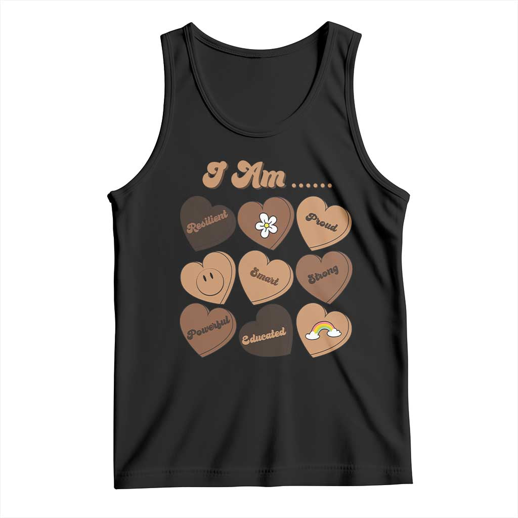 African American Proud Black History Month Tank Top Melanin Hearts