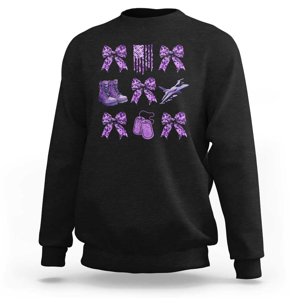 Military Kid Month Camo Coquette Bow Sweatshirt