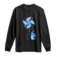 Child Abuse Prevention Awareness Long Sleeve Shirt Pinwheel Elephant