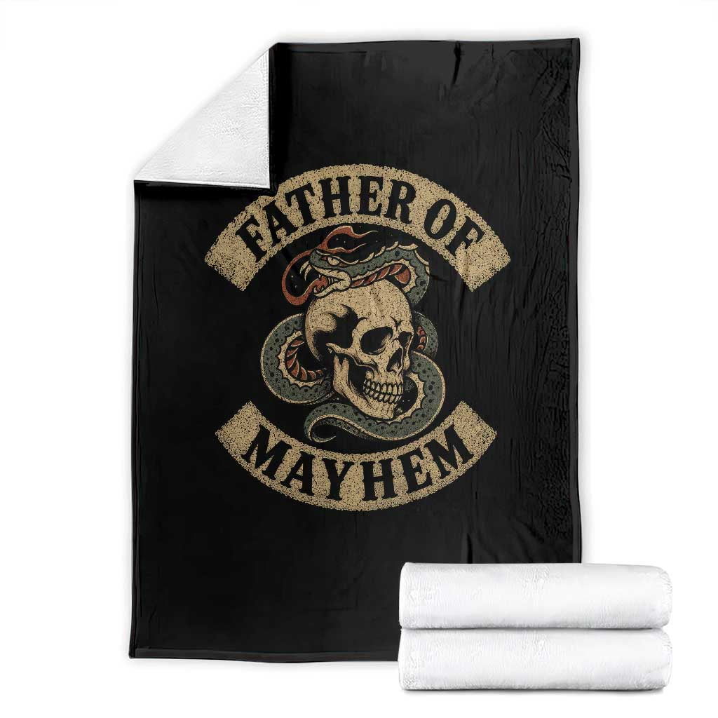Father Of Mayhem Throw Blanket Dad Snake Skull Fathers Day