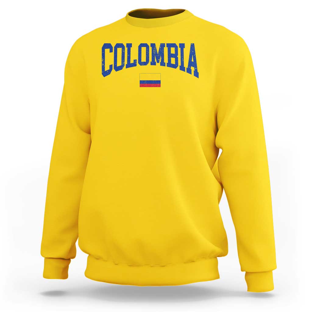 Colombia Football Throwback Design Vintage Colombian Flag Jersey Style Sweatshirt