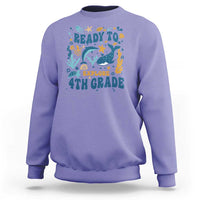 Violet sea-animal 4th grade sweatshirt with “Ready to Explore” front graphic