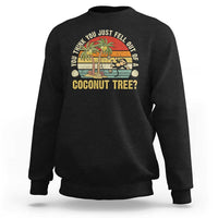 Sweatshirt in black with monkey graphic and 'COCONUT TREE?' text