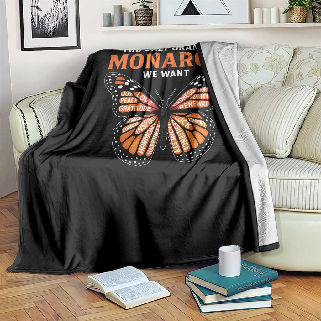 The Only Orange Monarch We Want Throw Blanket Monarch Butterfly - Wonder Print Shop