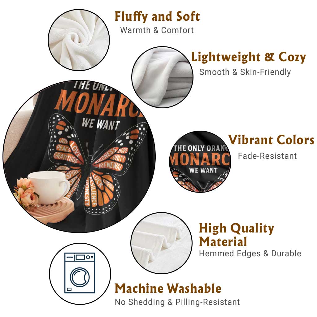 The Only Orange Monarch We Want Throw Blanket Monarch Butterfly - Wonder Print Shop