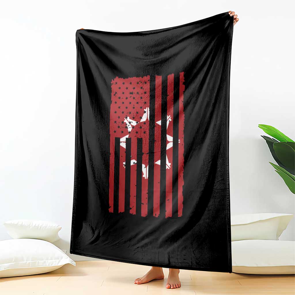 Oglala Lakota Sioux USA Flag Native American Throw Blanket - Wonder Print Shop