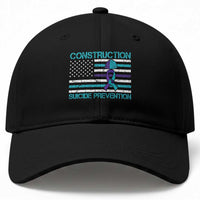 Construction Suicide Prevention Awareness Baseball Cap Mental Health American Flag