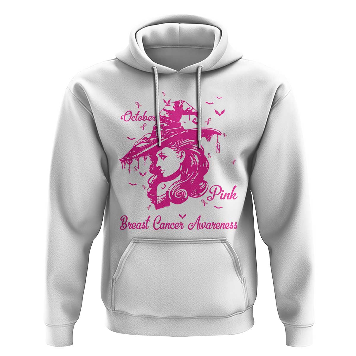 Breast Cancer Awareness Hoodie In October We Wear Pink Halloween Witch