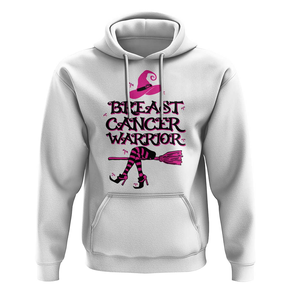 Breast Cancer Warrior Witch Hoodie Hat Shoes Broom Pink Ribbon Witchy Vibe - Wonder Print Shop